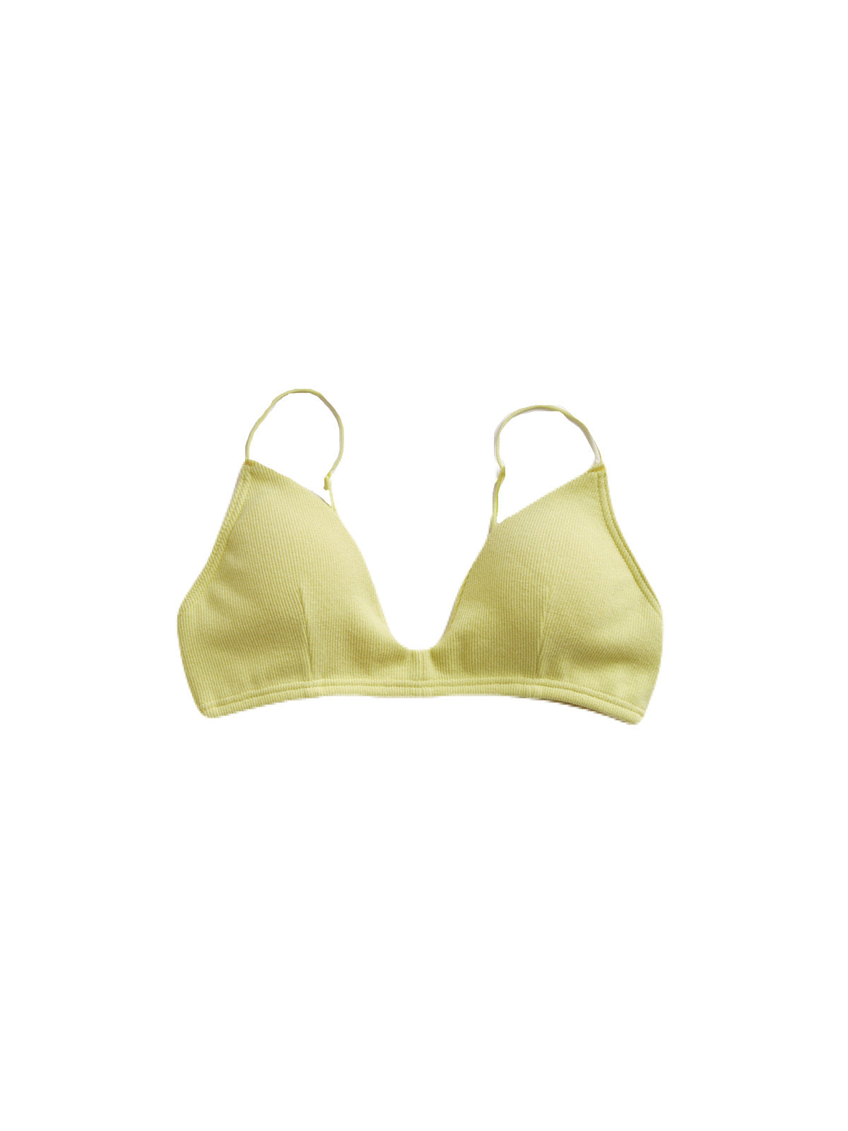 Yellow Ribbed Bra