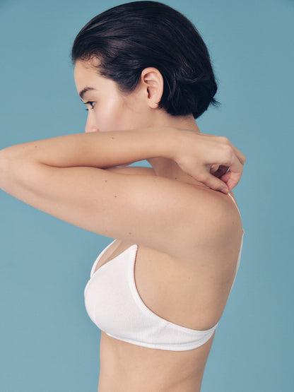 White Ribbed Bra