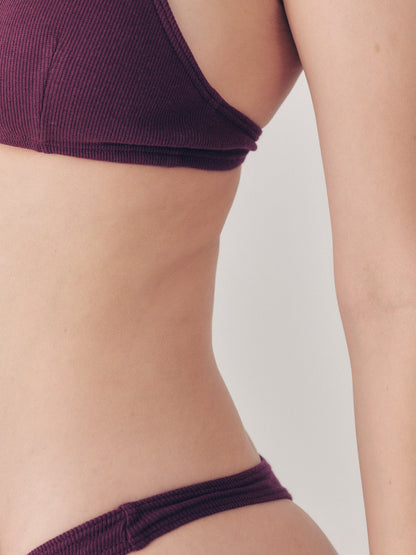 Burgundy Ribbed Bra